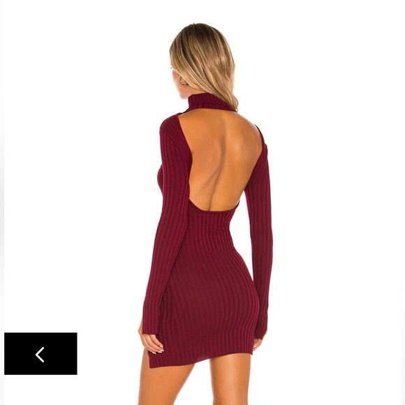 Revolve Burgundy Open Back Dress - Picture 2 of 8